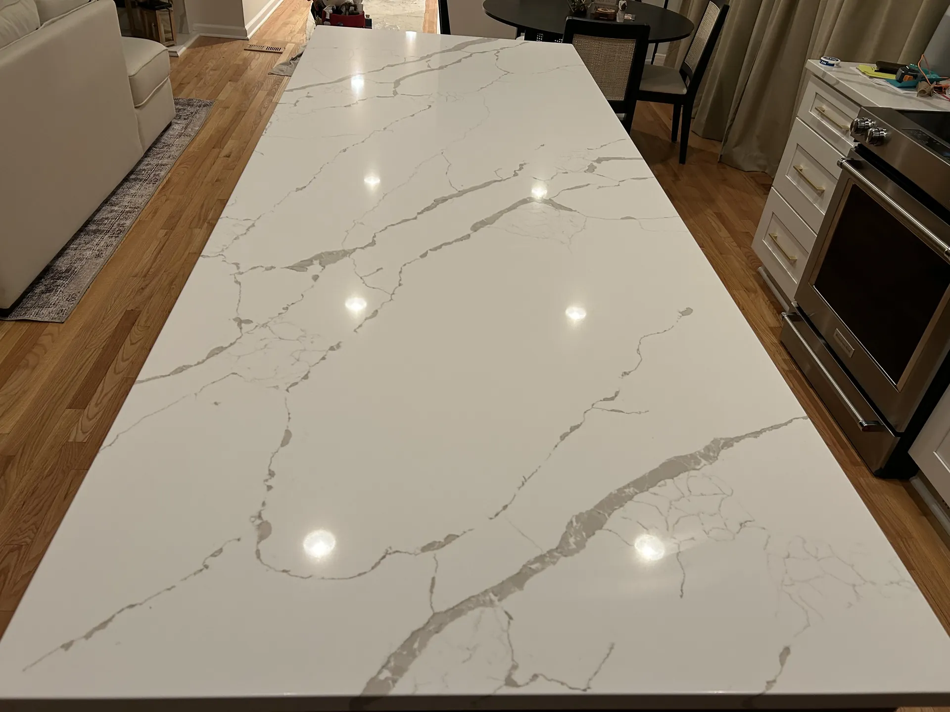 Kitchen island cabinets & countertop in Fairfax, VA by Kitchen Design Center — view 3