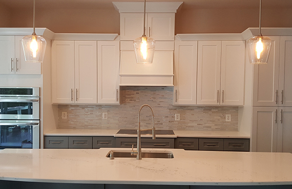 Kitchen Design Center showroom on Lee Highway in Fairfax, VA with cabinet door displays and countertop samples